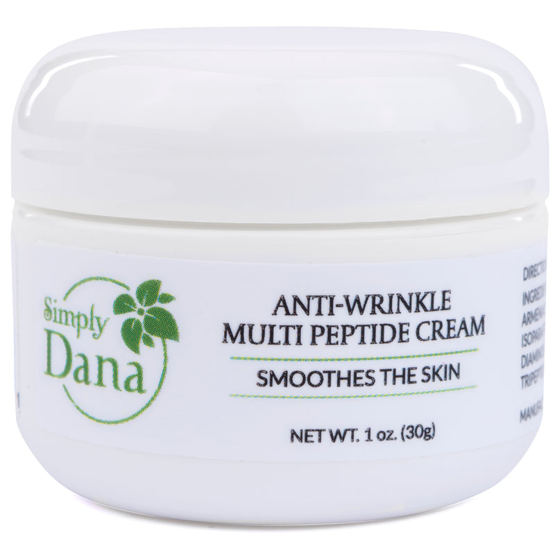 A jar of anti-wrinkle cream by Simply Dana.