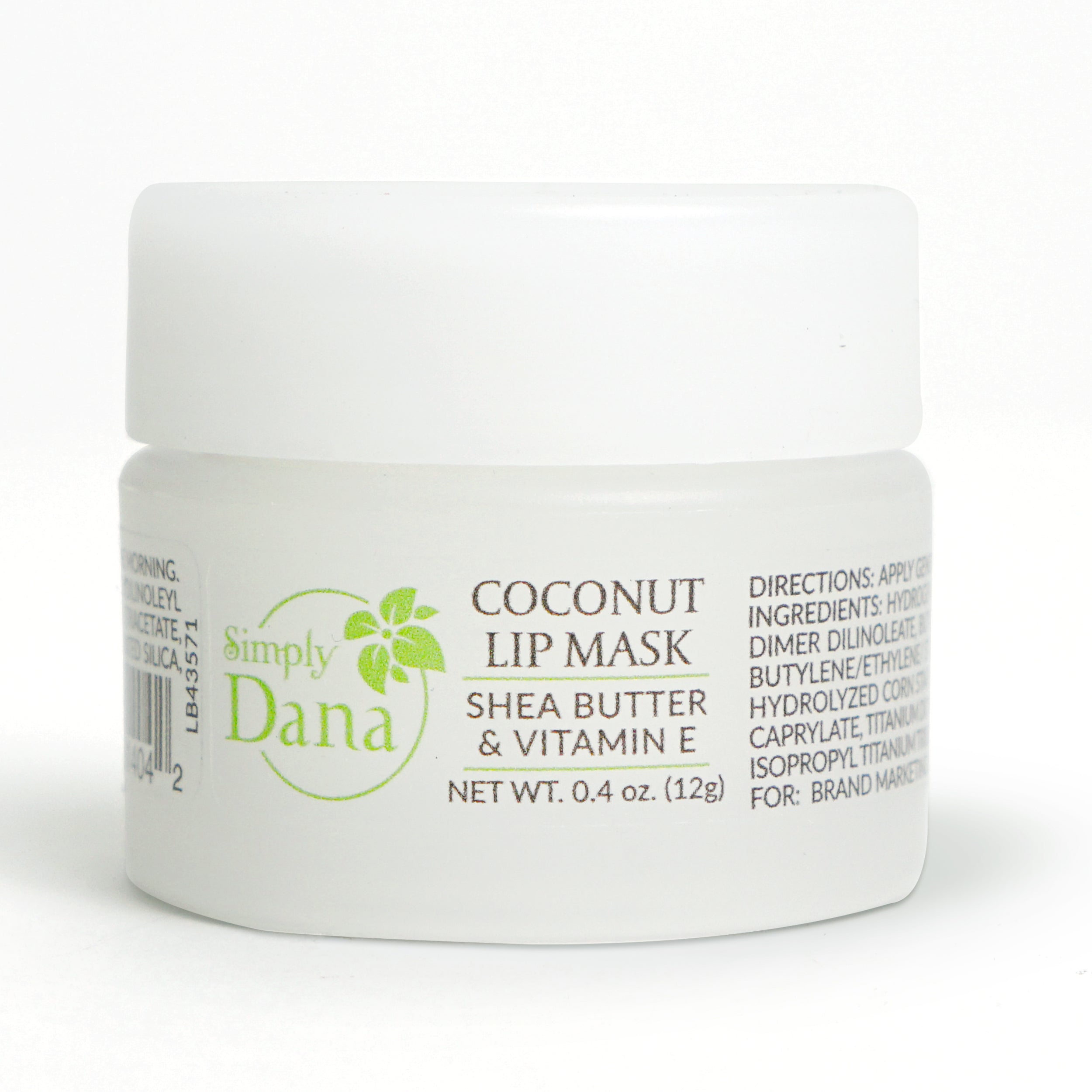 Simply Dana Coconut Lip Mask, Rejuvenate and Revitalize Dry Lips, 0.4 oz  (12g)