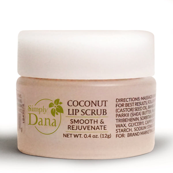 Simply Dana Coconut Lip Scrub, Exfoliate and Plump Your Lips, 0.4 oz (12g)